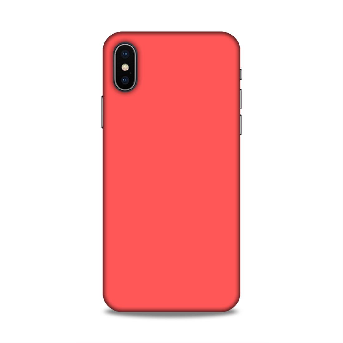 Coral Red Plain iPhone X Phone Cover