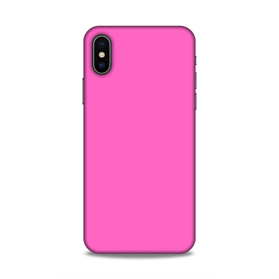 Pink Classic Plain iPhone X Mobile Back Cover