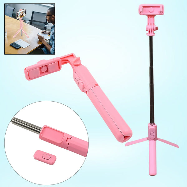 portable foldable selfie stick tripod stabilizer with remote