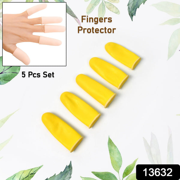 13632 yellow finger protectors caps 5pc