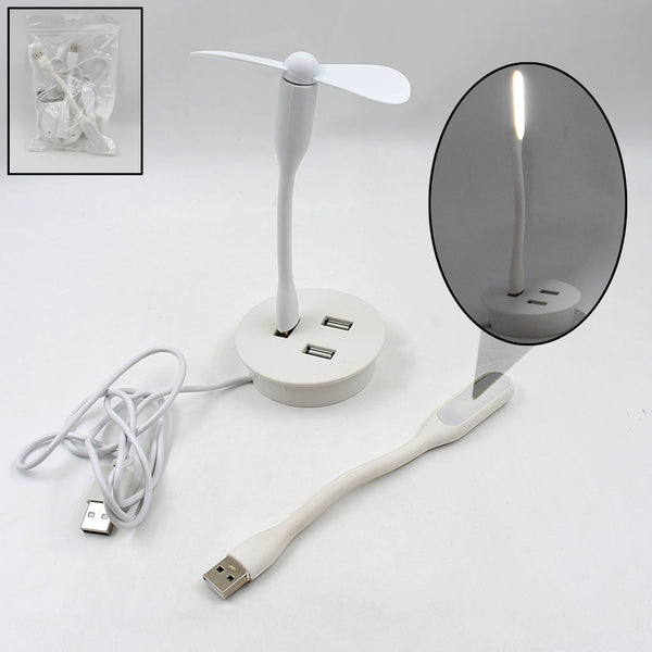 mini usb fan usb light 3 port hub combo