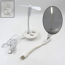 mini usb fan usb light 3 port hub combo