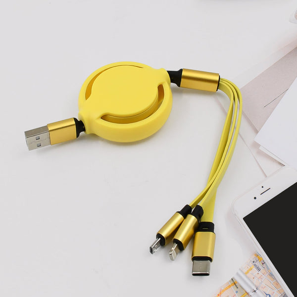 3 in 1 retractable charger charging cable 1 pc