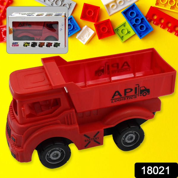 18021 big size friction powered dumper toy truck for kids with opening container feature strong durable plastic material indoor outdoor play birthday gift for baby boys girls 1 pc red color