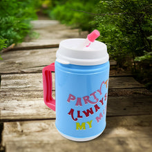 insulated mug with lid handle flexible straw with cap