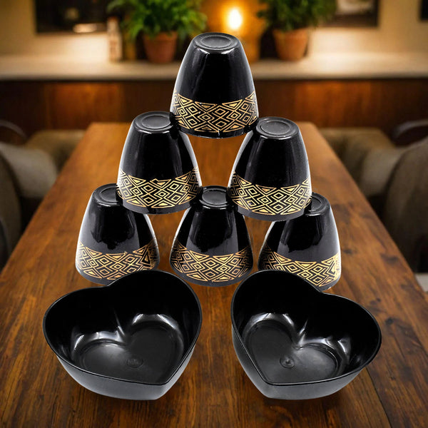 2 bowl amp 6 glass snake set 8 pc set