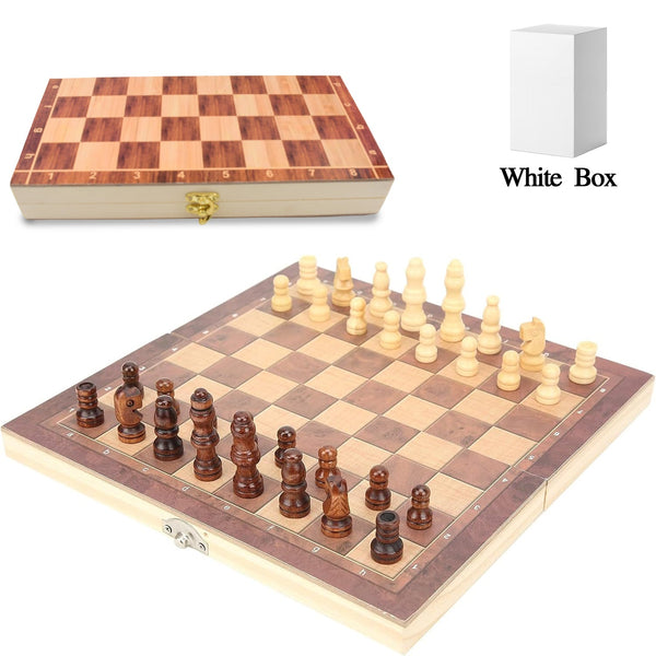 folding wooden chess board set 1pc