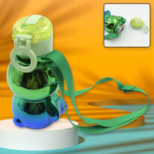 cute plastic water bottle with adjustable shoulder strap and stickers