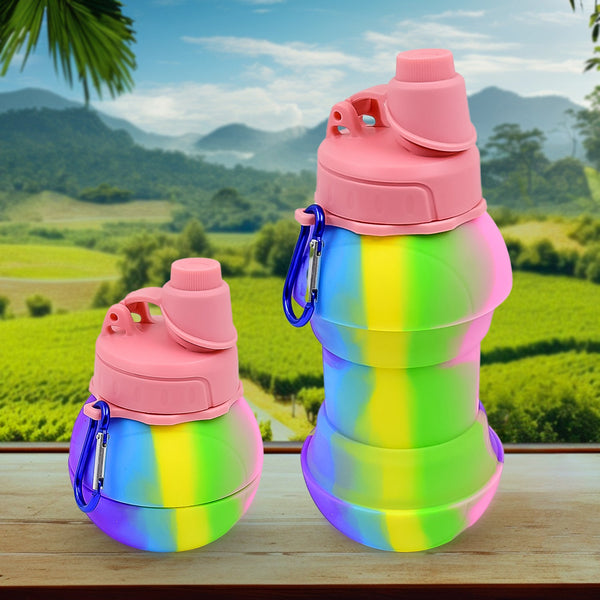 flexible silicone sports water bottle