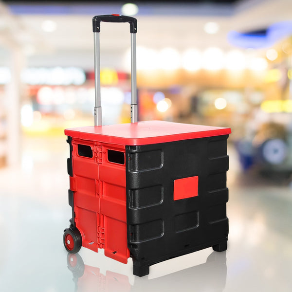 foldable shopping grocery trolley cart travel portable food basket 1 pc