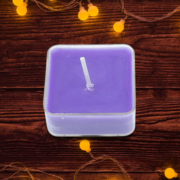 13135 purple sqaure tealight candle 1pc