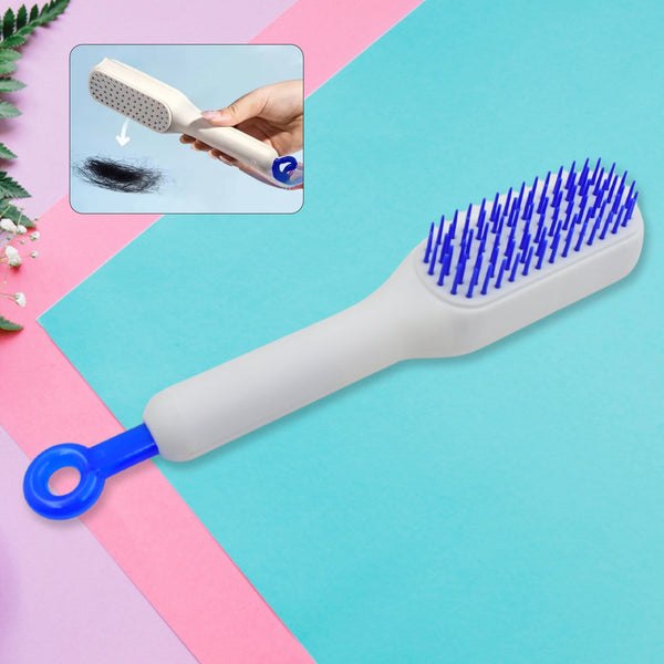 12947 self cleaning hairbrush self cleaning anti static detangling massage comb one pull clean scalable rotate lifting self cleaning hairbrush hair styling tools