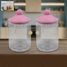 transparent kitchen plastic container jar set 2 pcs set 1100 ml approx