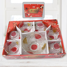 8234 rose glass bowl 7pc set