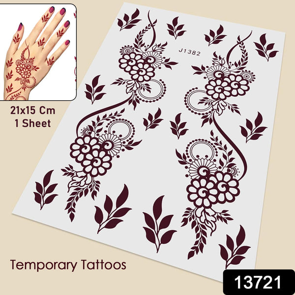 13721 temporary tattoos 1 sheet j1382