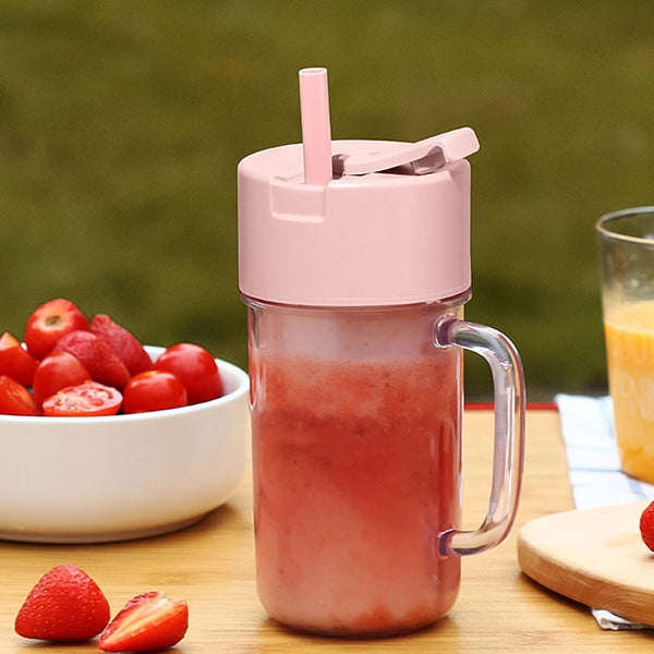 portable crusher juicer with handle and straw