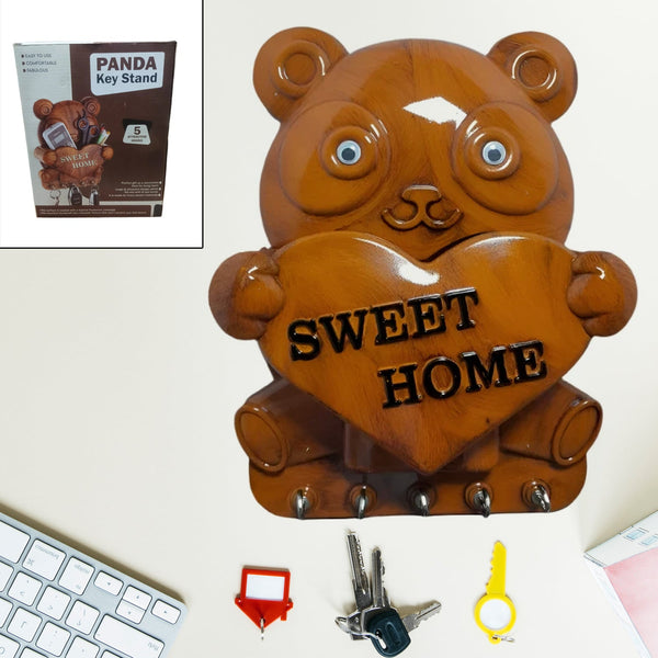 9609 plastic 5 hook panda key holder