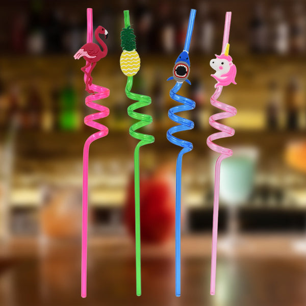 childrens plastic straws reusable plastic straws 12 pcs set mix design