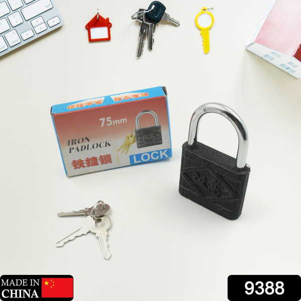 iron padlock brass core and thickened spray black iron door lock for home dormitory waterproof antirust anti theft padlocks outdoor gate shed locks warehouse big iron door drawer lock 75mm