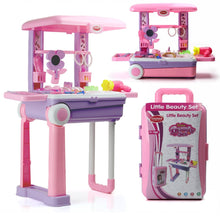 portable beauty set suitcase wheel