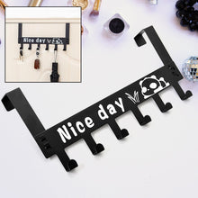 8536 heavy duty carbon steel cartoon nice day over door hook hanger rack towel hanger removable door hook coat scarf cloths hanger 1 pc 6 hook