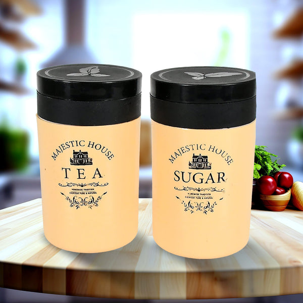 5639 accurate seal tea sugar coffee container 3 pcs plastic damru shaped tea coffee sugar canisters jar new airtight food seal containers for salt dry fruit grocery 2 section 3 pcs set 800 ml