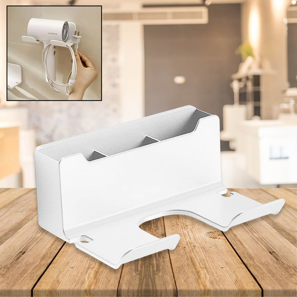 3 compartment wall hair dryer holder
