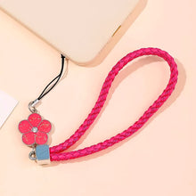 nylon braided phone strap flower shape alloy pendant lanyard