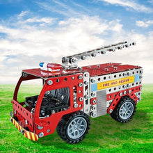 18437 engineering metal fire truck toy