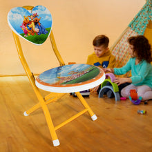 17761 heart shape kids chair cartoon printed foldable kids children folding chair for playrooms schools daycares and home metal and fibre body picnic beach camping chair 1 pc