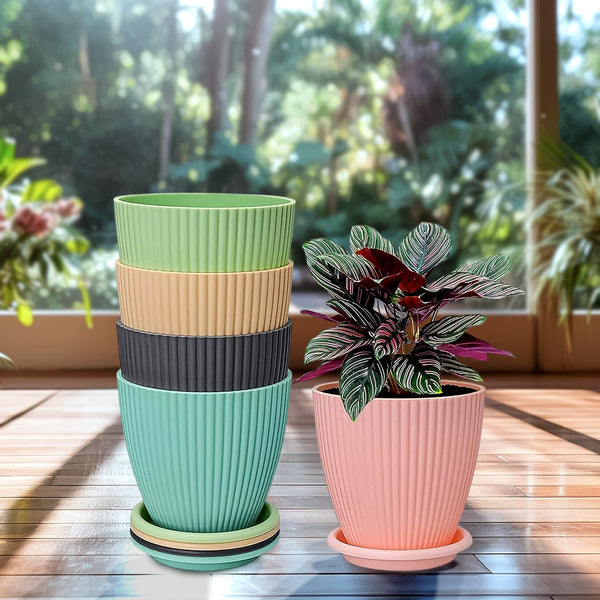 round nbsp flower pot with bottom tray 5 pcs set with brown box small
