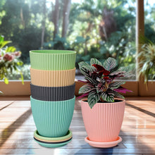 round nbsp flower pot with bottom tray 5 pcs set with brown box small