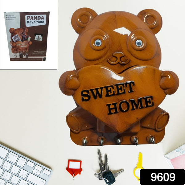 9609 plastic 5 hook panda key holder