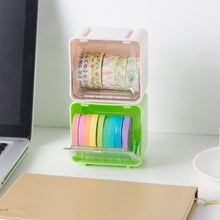 17611 storage box storage container tape storage boxes durable convenient plastic transparent lid visible tape storage box case for office