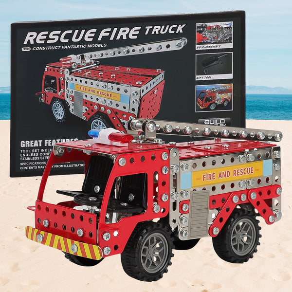 18437 engineering metal fire truck toy