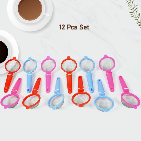 10235 plastic tea strainer 12pc set