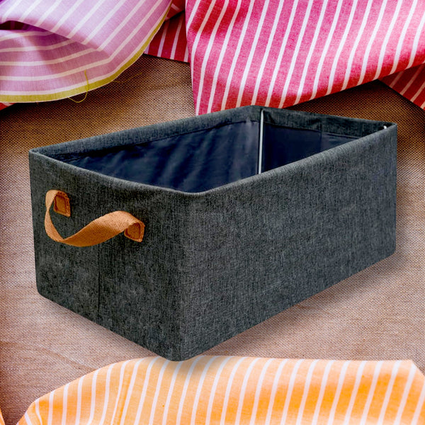 12627 foldable storage box withhandles cotton and linen storage bins and baskets organizer for nursery closet bedroom home 45 cm