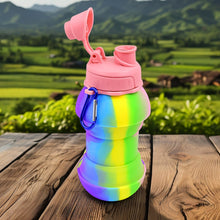 flexible silicone sports water bottle