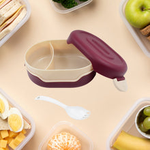 airtight food grade tiffin box with 2 in 1 spoon and 2 compartment