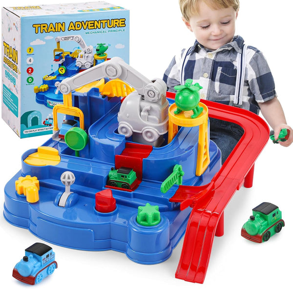 17792 car adventure toys city rescue preschool toy race tracks for boys parent child interactive kids race car track play sets adventure toy 1