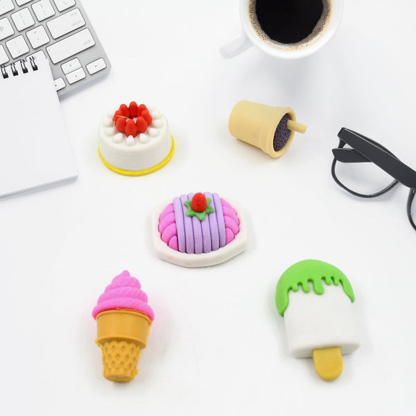 18032 3d mix design fancy stylish colorful erasers mini eraser creative cute novelty eraser for children different designs eraser set for return gift birthday party school prize 1 set
