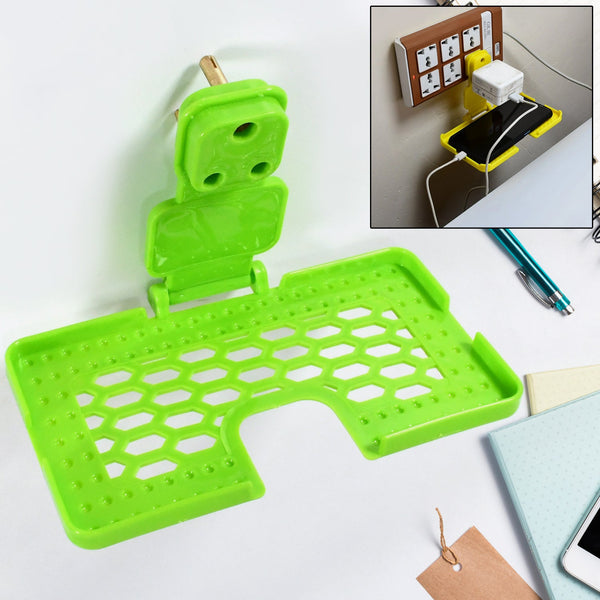 12872 multi purpose wall holder stand for charging mobile just fit in socket and hang mix color 1 pc
