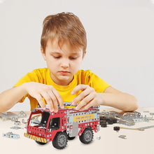 18437 engineering metal fire truck toy