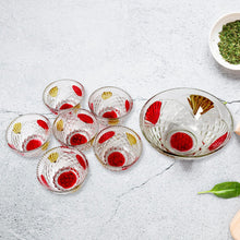 8234 rose glass bowl 7pc set