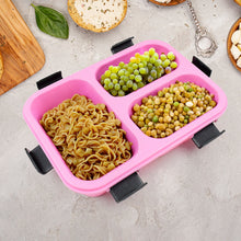 insulated 3 compartment plastic lunch box