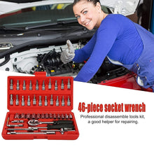socket 1 4 inch combination repair tool kit red 46 pcs