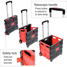 foldable shopping grocery trolley cart travel portable food basket 1 pc