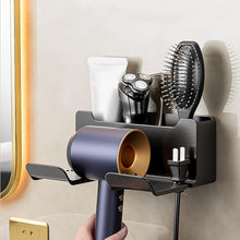 3 compartment wall hair dryer holder
