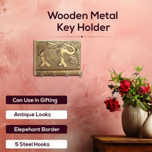 9607 wooden 4 hook key holder 1pc