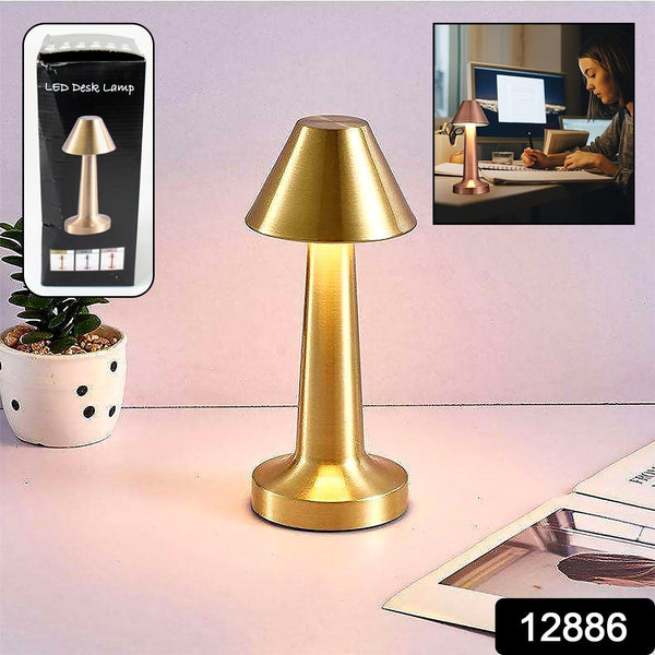 led lamp with touch control decorative desk lamp portable metal led table lamp usb rechargeable 3 color 3 levels brightness dimmable eye protection modern lamp for home decor party kids room bedroom 1 pc 1